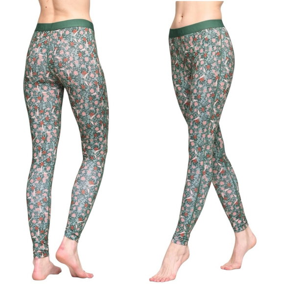 Kari Traa Pants - Kari Traa Fryd Superundertøysbukse Thermal Leggings, Murk Green Floral, S-M